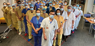 Group picture of hospital staff wearing masks