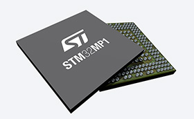 STM32MP1 microprocessor (photo graphic combination)