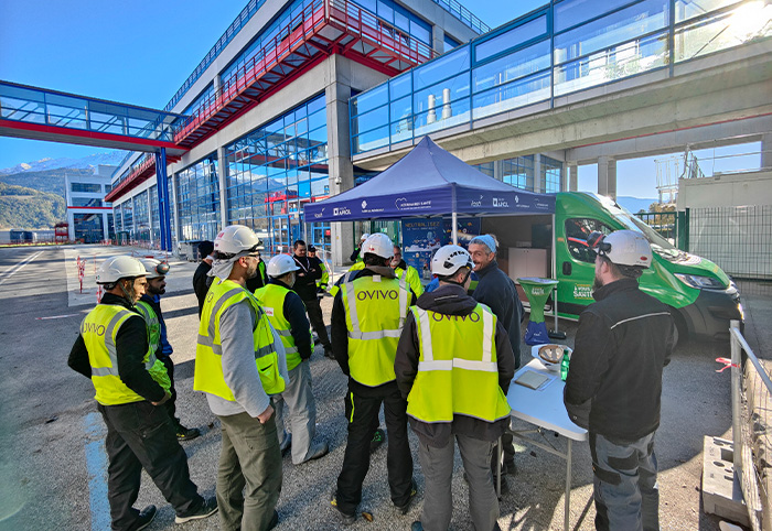 Construction workers during the annual safety week